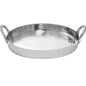 High Quality VISHAL HANDICRAFT Home Decoration Hammered Steel <b>Serving</b> <b>Tray</b> Newest Arrival Latest Design Oval <b>Large</b> - Product Image 3