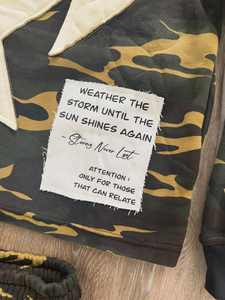 Ensemble de survêtements unisexes imprimés sur mesure, sweat-shirt en coton lourd, broderie usée, strass, sweat-shirt et pantalon de survêtement pour homme - Product Image 3