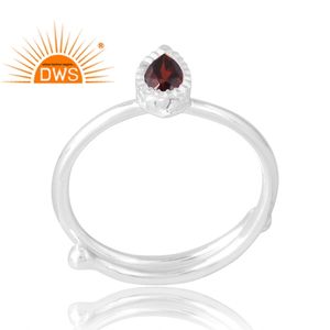 Anillo de piedras preciosas de granate natural de venta de Ley 925, joyería personalizada para mujer, regalo para ella - Product Image 1