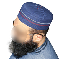 Cappello Islamico Kamal Kufi di Alta Qualità in Stile Turco, Leggero, in Poliestere, Lavorato a Mano, con Ricamo Unico per Uomo - Collezione Primavera