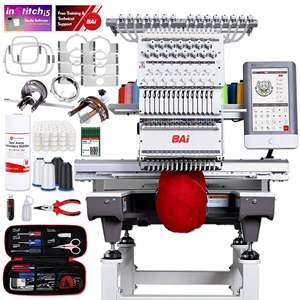 Máquina de Bordar Comercial Computarizada de 15 Agujas con Descuento Limitado de Fábrica, Paquete de 8, 6 y 12 Cabezales con Bastidores para Gorras y Sombreros - Product Image 1