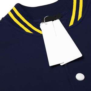 Chaqueta Universitaria de Punto con Ribete de Piel de Oveja de Invierno de Alta Calidad para Hombre, con Logotipo Personalizado y Cierre de Botones, Ropa Casual - Product Image 3