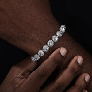 Haute Qualité Unisexe Glacé Rond VVS1 Moissanite Cubain Chaîne Collier Pour Hommes en Argent Sterling 925 - Product Image 3