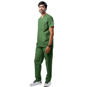 Conjunto de Uniforme Médico Personalizado de Algodón Transpirable de Doble Color para Hombre, Suave y Ligero con Cuello en V, de la Mejor Calidad para Hospitales - Product Image 6