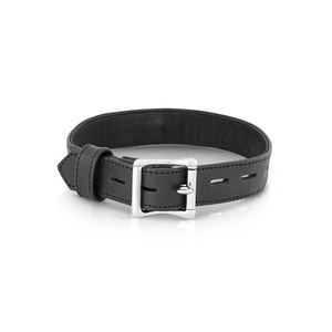 Leather BDSM <b>Black</b> Collar with O <b>Ring</b> Neck Circumference 14 to 21 inches Eternity Bondage <b>Black</b> Collar - Product Image 6
