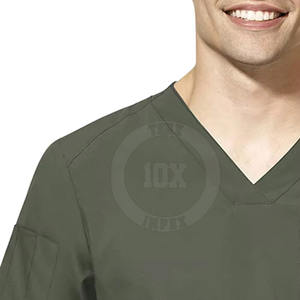 ชุดสครับโรงพยาบาลสีทึบของผู้ชายมาใหม่เครื่องแบบโรงพยาบาลน้ำหนักเบามี MOQ ต่ำสำหรับเจ้าหน้าที่ดูแลสุขภาพ - Product Image 3