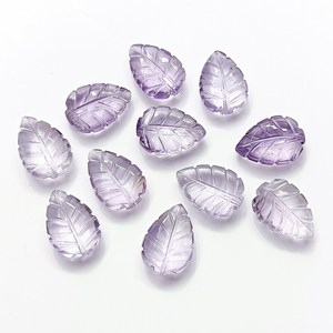 Natural <b>Pink</b> Amethyst Fancy Leaf Shape Hand Carved Gemstone Charm Amethyst Carving Leaf Beads for Jewelry Loose Gemstone Carving - Product Image 3