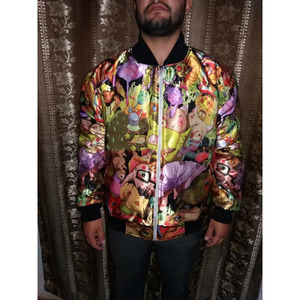 Chaquetas de bombardero de satén de moda de invierno al por mayor cuello alto de moda impermeable varios colores logotipo personalizado diseño bordado - Product Image 5