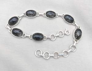 Black Rutile Quartz 925 Sterling Silver <b>Bracelet</b> Adjustable Gemstone For Women Artisan <b>Boho</b> Ethnic Jewelry Fashion - Product Image 6
