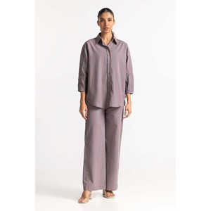 Chemisier en Soie pour Femme Automne/Hiver WM-CS-SS24-042 Gris Tissu Popeline Décoration Boutons Long XL Disponible Printemps Viscose - Product Image 3