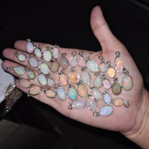 Colgante de ópalo etópico Natural, Plata de ley, hecho a mano, collar de ópalo plateado - Product Image 4