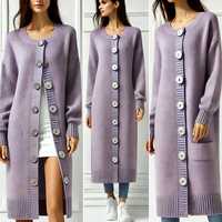 Otoño Invierno mujer cárdigans cálido tejido suéter chaqueta bolsillo bordado moda punto cárdigan abrigo señora suéteres sueltos tops