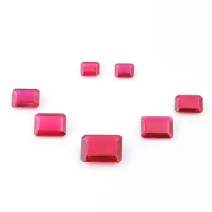 Corindo Ruby Cut Stone Moçambique Shade Colar Octagon Forma Gemstone Cut Loose Ruby Stone Brinco Jóias Fazendo Ferramenta