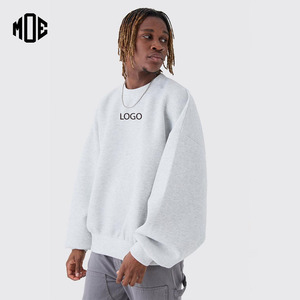 Sudadera de cuello redondo de algodón de talla grande 100% de fabricante personalizado, jersey de manga larga de gran tamaño, ropa de calle de invierno - Product Image 1