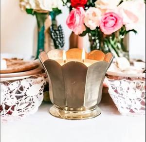 Bougies en étain Bougies parfumées rondes Pot en forme de pomme couleur or bougie en étain en métal sans fumée faisant le conteneur - Product Image 3