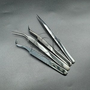 Pinzas de extensión de pestañas con logotipo personalizado de agarre fuerte de acero japonés sostenible de Plasma negro, pinzas de aislamiento probadas a mano - Product Image 2