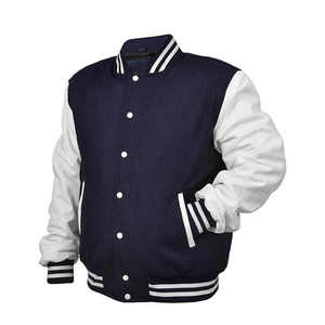 Veste de baseball universitaire en toile à manches en cuir pour homme de la meilleure qualité, coupe-vent, écologique, nouvelle mode, prix abordable - Product Image 3