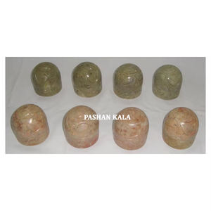 Boîtes à bijoux de forme ronde de conception de sculpture en stéatite naturelle luxueuse et magnifique pour les décorations et les cadeaux - Product Image 1