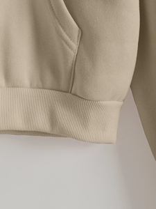 Sudadera con capucha corta recortada de alta calidad para mujer, sudaderas de manga larga personalizadas con estampado de calidad, patrón sólido transpirable - Product Image 5