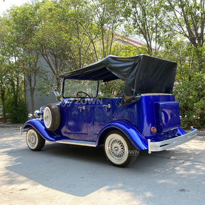 Carro de golf vintage de lujo eléctrico retro azul clásico de 4 ruedas 4-6 plazas vehículo antiguo coche de turismo - Product Image 4