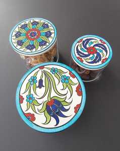 Handmade Round Pattern Paper Inlay <b>Box</b> Available <b>for</b> <b>Sale</b> Contemporary Chic Vintage Decorative Marble and Acrylic Jewelry <b>Box</b> - Product Image 2