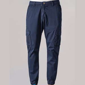 High Quality Men's Casual <b>Stretch</b> Cargo <b>Trousers</b> 100% Cotton Comfortable Thermoregulating Lightweight Flat Design <b>Navy</b>-Wholesale - Product Image 1