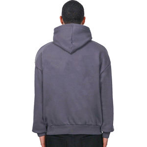 Sweat-shirts à capuche unisexes pour hommes de haute qualité, fermeture éclair, logo personnalisé brodé, 100% coton, molleton épais, écologique, coupe-vent - Product Image 4