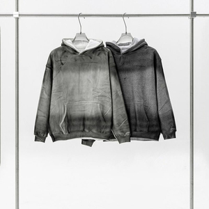 Survêtements surdimensionnés Stone Washed Sun Faded 350gsm personnalisés grande taille pantalons de survêtement et pull à capuche ensemble 2 pièces pour hommes - Product Image 5