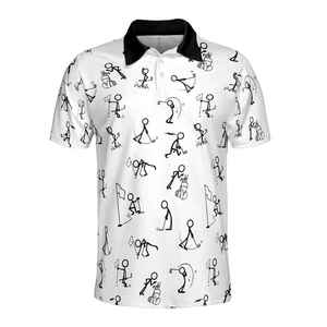 Customize Name Funny <b>Golf</b> Stick Figure <b>Men's</b> Polo Shirt S-5XL, Golfer Jersey <b>Gift</b> - Product Image 6