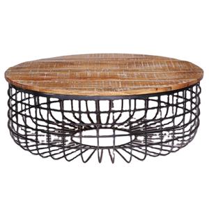 เฟอร์นิเจอร์ห้องนั่งเล่นสไตล์วินเทจอุตสาหกรรมแบบเหล็กโบราณ & โต๊ะกาแฟไม้มะม่วงแข็งสำหรับบ้านและวิลล่าใช้งานกลางแจ้ง - Product Image 1