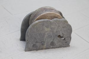 4" Soap Stone Elephant Shape <b>Coaster</b> <b>Holder</b> I Hand Carving Work Drink <b>Coaster</b> <b>Set</b> for Office I Bar Table Decor <b>Coaster</b> <b>Set</b> - Product Image 2