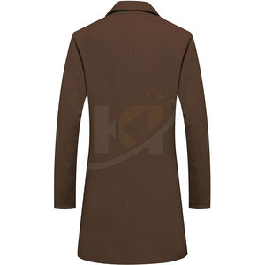 <b>Men</b> Woolen <b>Long</b> <b>Coat</b> Casual Business Winter Overcoat Fashion Slim Fit Classic Warm Outerwear - Product Image 6