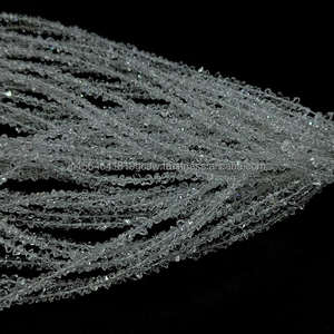 ลูกปัดเพชรเฮอร์คิเมอร์ใสธรรมชาติคุณภาพสูง2-4มม. ลูกปัดพลอยเม็ดแหลมสองชั้นแบบหลวมสำหรับทำเครื่องประดับเส้นขนาด16" - Product Image 3