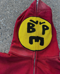 Ropa de calle personalizada para hombre, chándal vintage desteñido al sol, sudadera transpirable, conjunto corto de sudor, diseño tejido bordado personalizado - Product Image 2