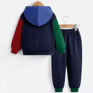 Wholesale Kids <b>Colour</b> <b>Block</b> Tracksuits Set 2024 High Quality Children Two Piece Sweat suit for Boys - Product Image 4