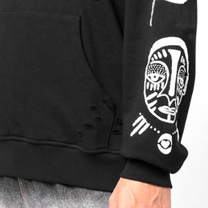 100% sudaderas con capucha bordadas orgánicas suéter de punto sudaderas con capucha para hombres suéter térmico de alta calidad sudaderas con capucha bordadas mezcladas de algodón - Product Image 5