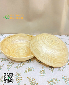 Cuenco de bambú hilado Natural 100%, ensaladera de bambú hilado, cuenco de bambú reutilizable de Vietnam, respetuoso con el medio ambiente por Eco2go Viet Nam - Product Image 4