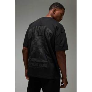 เสื้อยืดผ้าฝ้ายเฮฟวี่เวทสำหรับผู้ชายเสื้อยืดโอเวอร์ไซส์ผ้าหนาแบบลำลองพิมพ์ลายหน้าจอแบบกำหนดเอง - Product Image 4