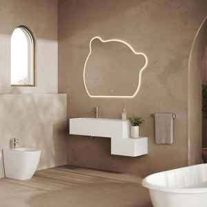 Mueble de Baño Suspendido de 120 cm con Espejo LED Giratorio y 2 Cajones, Lavabo de Resina Incluido - Product Image 1