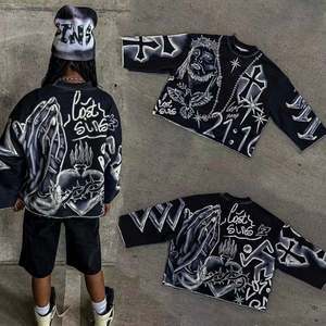 DCY Rhinestone Full Zip Up Hoodie Algodón Fabricante, Custom Fullzip Full Zipper Hoodie,Custom Blank Full Face Zip Up Hoodie - Product Image 1