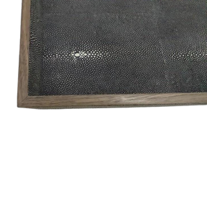 Plateaux de service/de rangement alimentaire décoratifs en résine imitation shagreen, modèle DPC 013, rectangulaires, 0,53x0,37x0,06, couleur charbon - Product Image 3