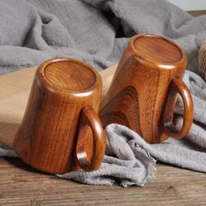 Taza de té de madera cuadrada de estilo japonés Taza de madera natural empapada para bebidas calientes o frías para vino, café o agua - Product Image 6