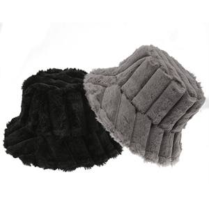 Sombrero de cubo de piel sintética de felpa unisex para adultos bordado personalizado Color sólido liso para verano con logotipo de diseñador Suministro a granel al por mayor - Product Image 4