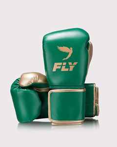 Gants de boxe Premium Fly Sports en vert et or Fly Boxing Gear Gants en cuir de luxe Design haute performance - Product Image 1