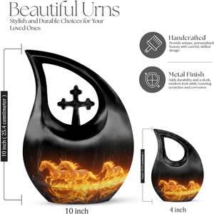 Urne funéraire en métal en forme de cheval pour cendres humaines, style américain, taille et design personnalisables, urne de crémation pour adulte, capacité de 200 pouces cubes, sur mesure - Product Image 2