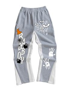 กางเกงขายาวทรงบานสไตล์ฮิปฮอปวินเทจสำหรับผู้ชาย ผ้าฝ้าย 100% ปรับแต่งได้ เหมาะสำหรับวันฮาโลวีน - Product Image 3