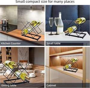 Soporte para botella de vino de hierro de base pesada con diseño de alambre trenzado Ideal para decoración rústica de eventos, bares y restaurantes temáticos domésticos - Product Image 4