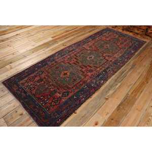 Tapis turc vintage 3,4x9,2 pieds, tapis patchwork rouge - Product Image 2
