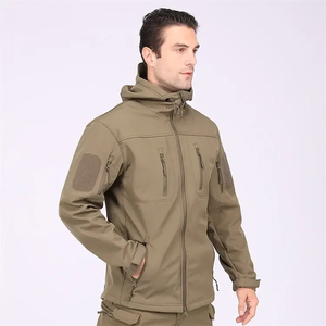 Abrigo transpirable con capucha impermeable Camping caza táctico Softshell hombres chaqueta a prueba de viento personalizado para OEM - Product Image 5