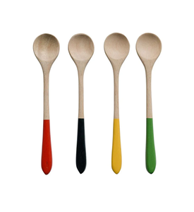 Cuchara de ensalada de madera Mejor diseñador Artesanía Utensilios de cocina Gadget Esmalte hecho a mano Cuchara impresa - Product Image 3